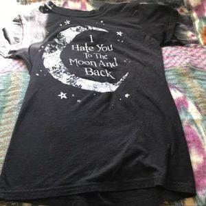 💀Hate You To The Moon & Back💀 women’s tee, Sz. M